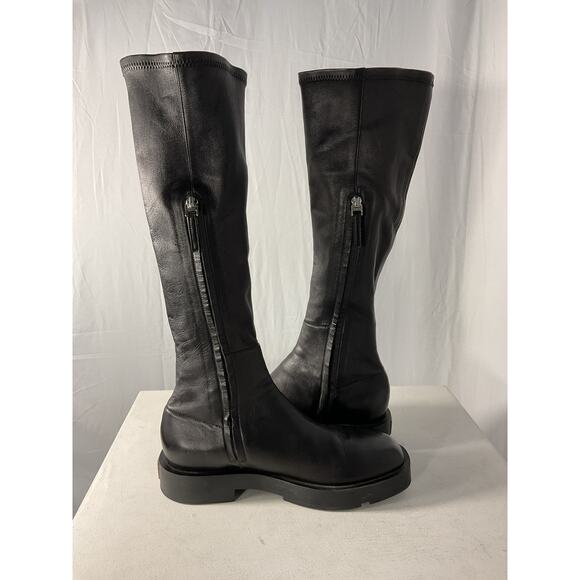 Givenchy Leather Black Squared Tall Boots Size 10 - Picture 3 of 7